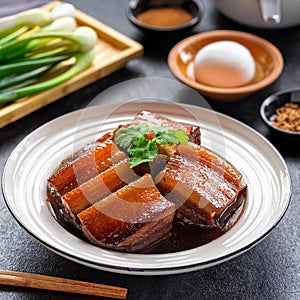 Chinese braised pork belly, dongpo pork. Braised pork belly, dongpo pork, chinese cuisine