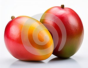 Two mango on white background