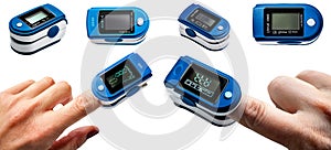 Pulse oximeter, isolated.