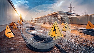 High-Voltage Cable Installation Site