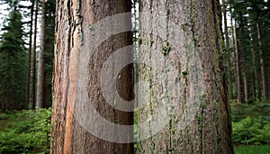 Forest Sentinels: Two Tree Trunks