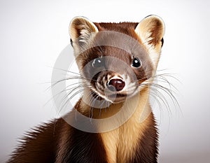 Marten, isolated on a white background, Ultra Realistic