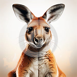 Hyper-realistic Kangaroo Illustration On White Background