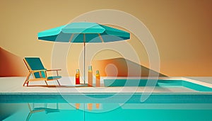 Swimming Pool, Sunshade and Drinks