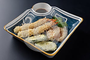 mixed tempura plate with shrimp and vegetables