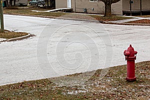 A snow-covered road in winter
