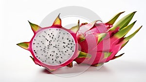 Dragon Fruit on white background Generative AI