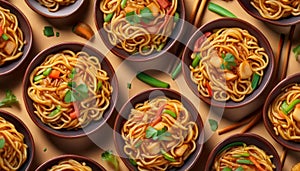 Chow Mein pattern - Food Pattern - Generated by Ai.