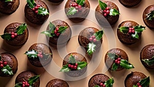 Christmas pudding pattern - Food Pattern - Generated by Ai.