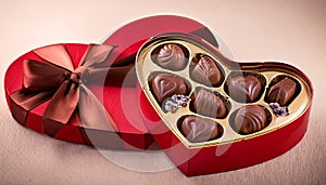 Heart shaped gift box having chocolates