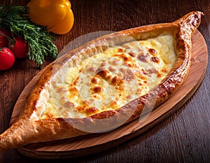 Cheese pide. Turkish special pide close up