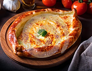 Cheese pide. Turkish special pide close up
