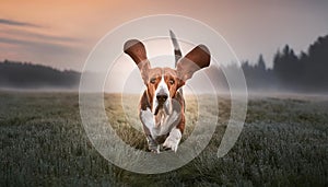 Basset Hound in motion.