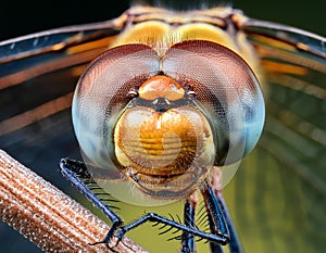 Sleeping beautiful dragonfly. focus stacking. Macro