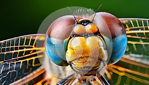Sleeping beautiful dragonfly. focus stacking. Macro