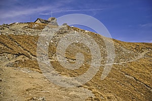 Trail to the Peak: Rugged Path Leading to Omu Chalet and Meteorological Station