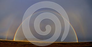 Double Rainbow, Rain, Stormy Sky