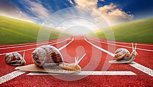 Snails on the athletic track moves the finish line