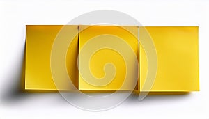 Yellow blank post-it notes isolated on white
