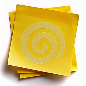 Yellow blank post-it notes isolated on white