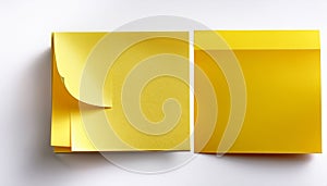 Yellow blank post-it notes isolated on white