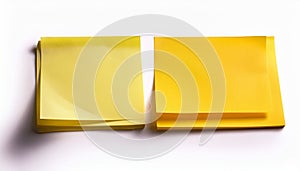 Yellow blank post-it notes isolated on white