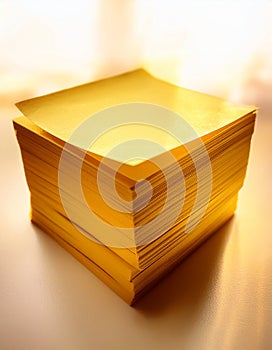 Yellow blank post-it notes isolated on white