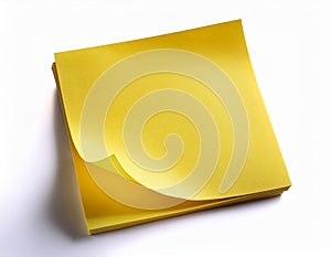 Yellow blank post-it notes isolated on white