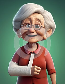 Senior with broken arm and dokter ca