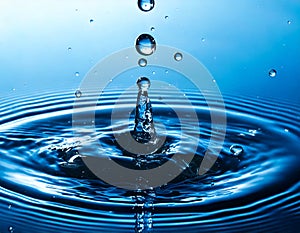 Splash of waterdroplets in a body of water.