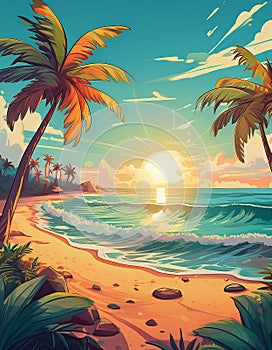 Sunny beach illustration