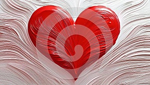 Red heart on white abstract illustration. Red heart. Abstract illustration