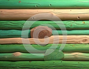 Painted Log Cabin Wall