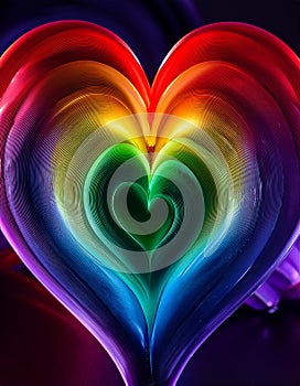 Abstract heart background in rainbow