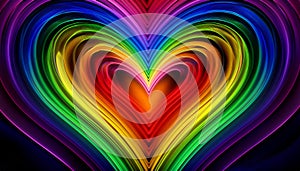 Abstract heart background in rainbow