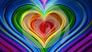 Abstract heart background in rainbow