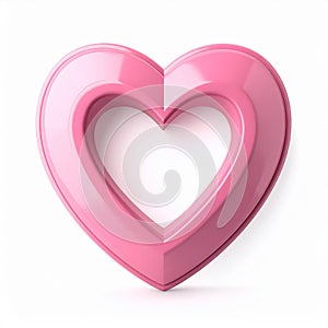 3d heart shapes with copy space isolated over white background