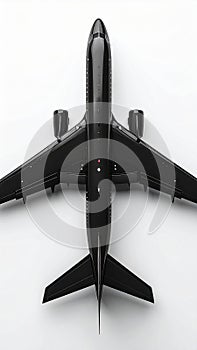 Black plane on white background
