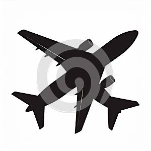 Black plane on white background