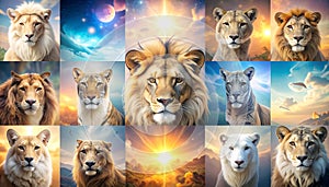 Animals collage. Collage with different animal faces