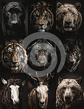 Animals collage. Collage with different animal faces