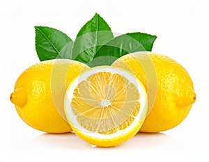 Lemon on the with isolated background