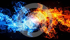 Fire & ice design. Fire and Ice design on black