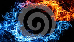 Fire & ice design. Fire and Ice design on black