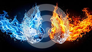 Fire & ice design. Fire and Ice design on black