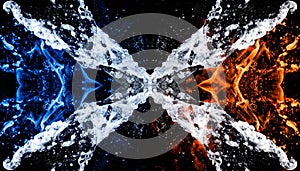 Fire & ice design. Fire and Ice design on black