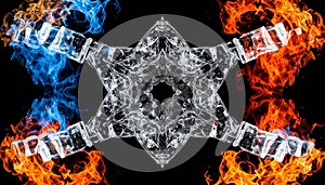 Fire & ice design. Fire and Ice design on black