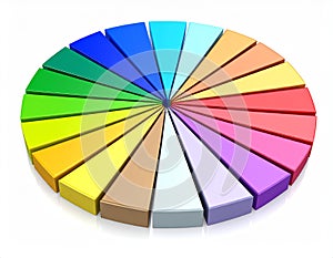 Color wheel isolated on white- 3D render