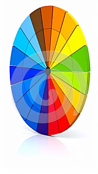 Color wheel isolated on white- 3D render