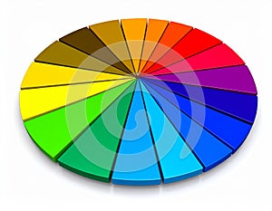 Color wheel isolated on white- 3D render